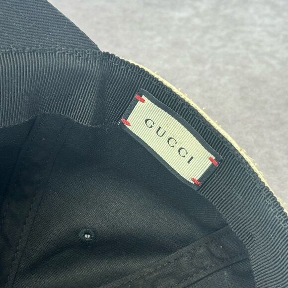 Gucci Terry Band Logo Print Baseball Cap Hat Large - Picture 10 of 13